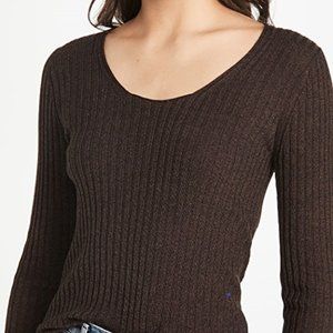 Vince  Skinny Rib Scoop Neck Sweater